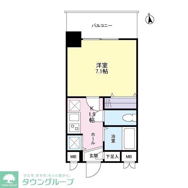 ガーラプレイス新宿御苑(1K/7階)の間取り写真