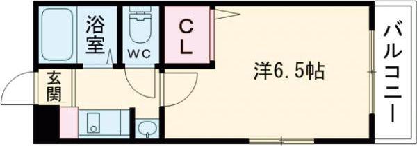 三国ヶ丘ピア(1K/5階)の間取り写真