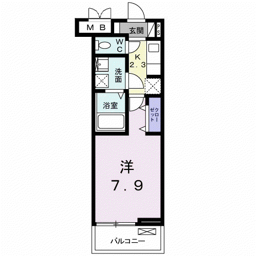 グレイス ハーモニー(1K/3階)の間取り写真