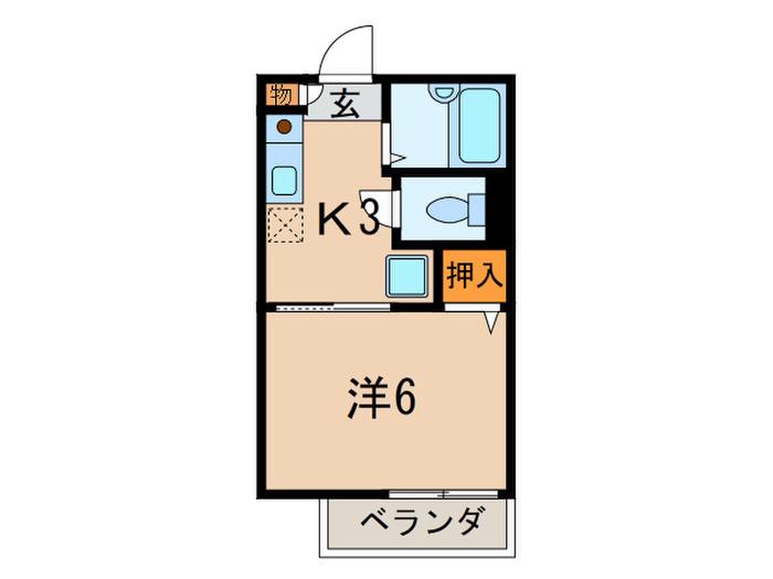 谷口ハイツ(1K/1階)の間取り写真