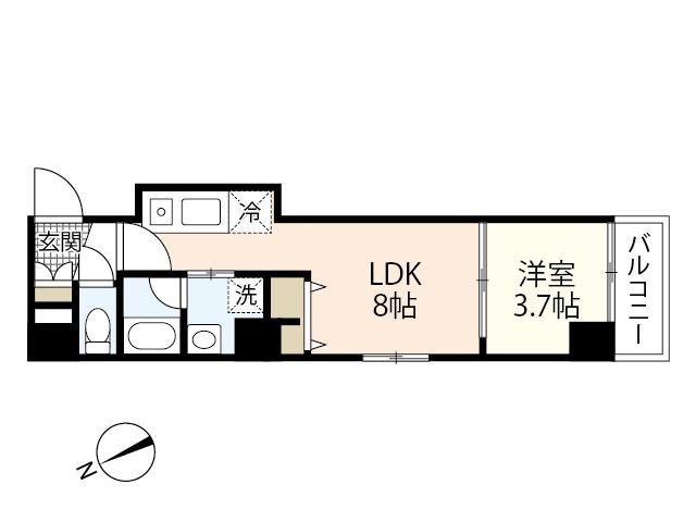 エトワール舟入中町(1LDK/7階)の間取り写真