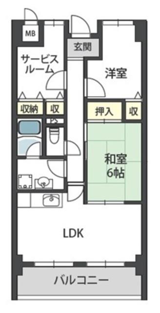 SERIE天王寺東(2SLDK/7階)の間取り写真
