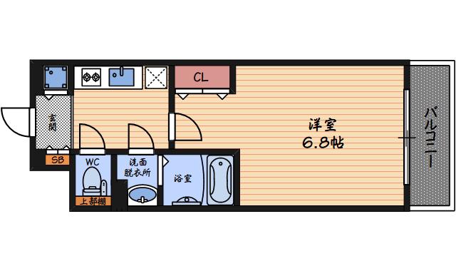 エスリード新福島(1K/7階)の間取り写真