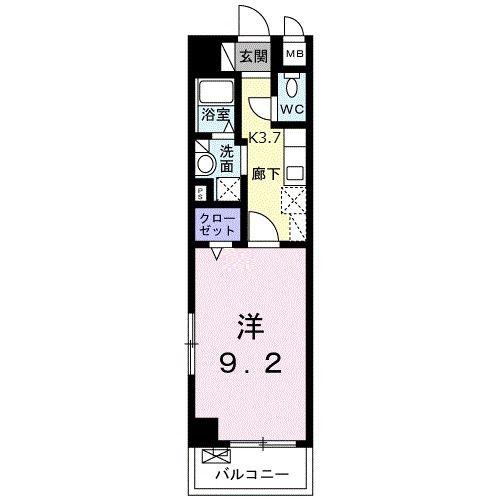 プロムナード牧志(1K/6階)の間取り写真
