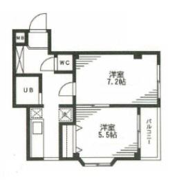 東川口マンション(2K/4階)の間取り写真