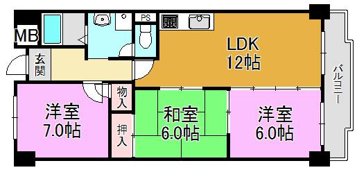 ハイムカランツ(3LDK/9階)の間取り写真