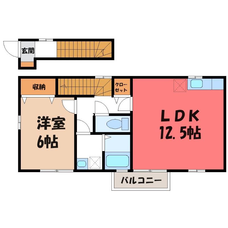 ドルチェ(1LDK/2階)の間取り写真