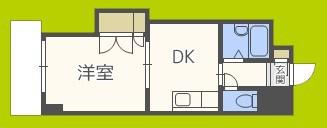 第2東三国グランドハイツ北(1DK/6階)の間取り写真