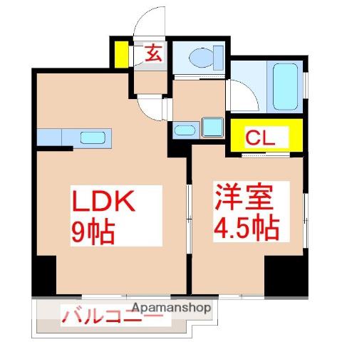 さくらヒルズ樋之口壱番館(1LDK/8階)の間取り写真