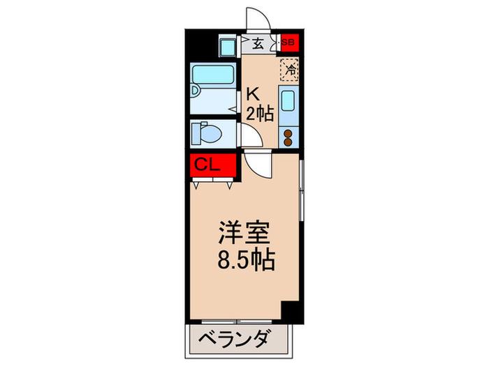 メゾン・ド・シェーヌK(1K/4階)の間取り写真