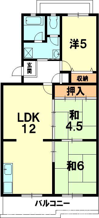 エクセルコート(3LDK/4階)の間取り写真