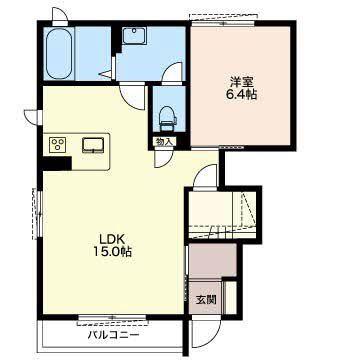わたつみ(1LDK/1階)の間取り写真