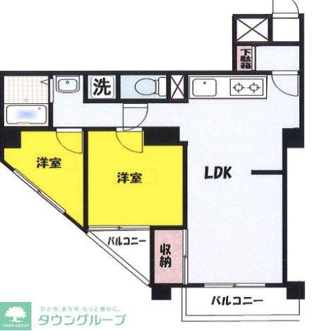 ライオンズステーションプラザ新中野(2K/4階)の間取り写真
