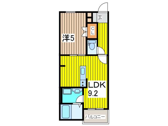 PINE VILLAGE(1LDK/2階)の間取り写真