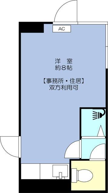マンション岡(ワンルーム/3階)の間取り写真