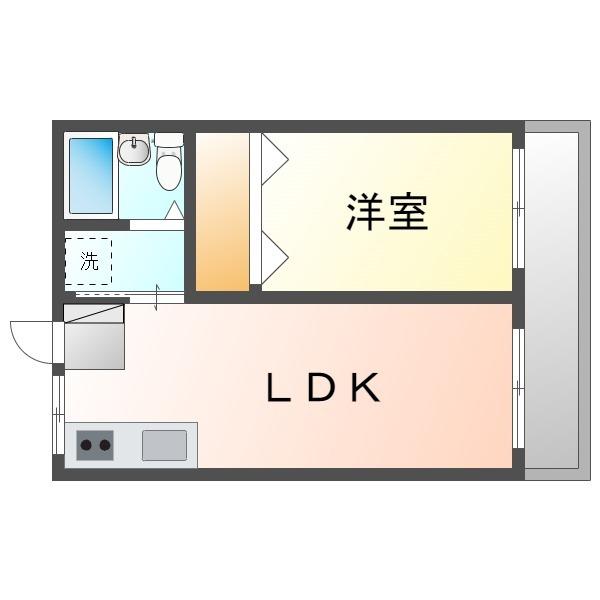 ラピュタ(1LDK/5階)の間取り写真