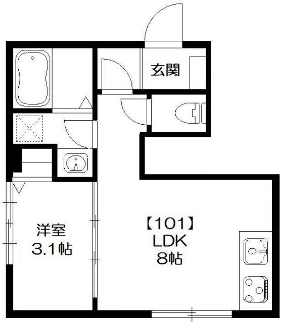 エミリー柏(1LDK/1階)の間取り写真