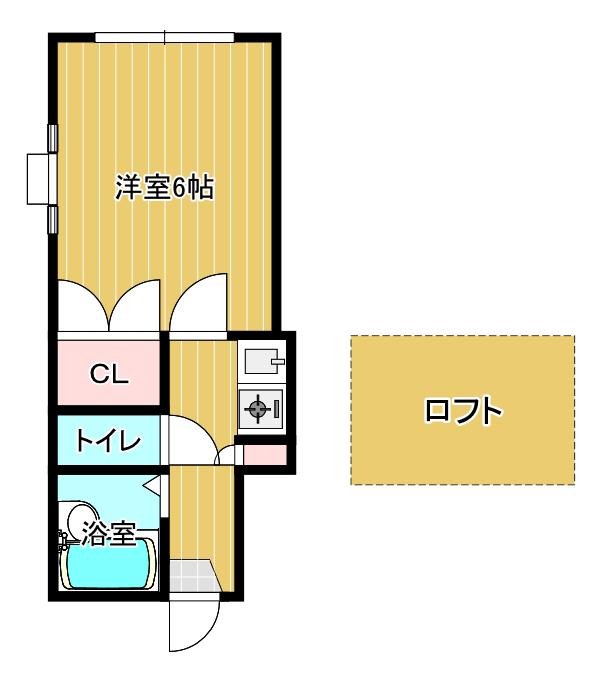 ユニテック春日(1SK/1階)の間取り写真