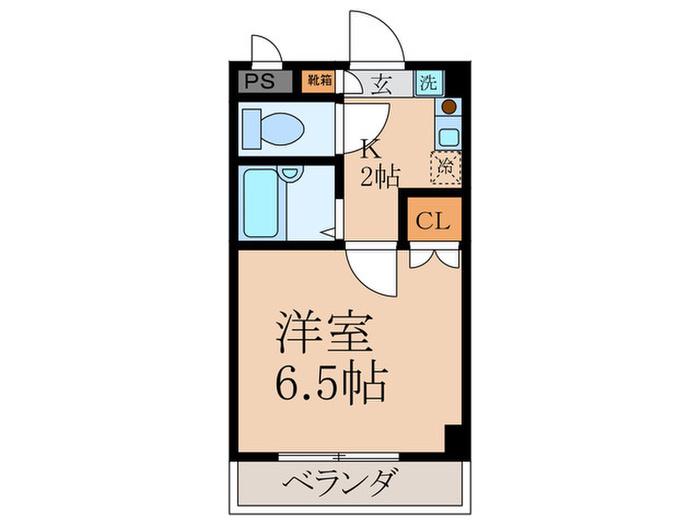 ヴェール柊(1K/3階)の間取り写真
