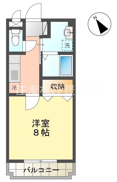 シャルマン21(1K/2階)の間取り写真