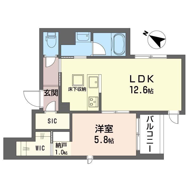 KSレジデンス参宮橋(1LDK/1階)の間取り写真