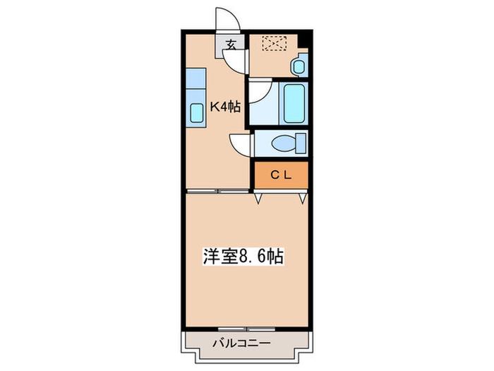 リュミエールII(1K/2階)の間取り写真