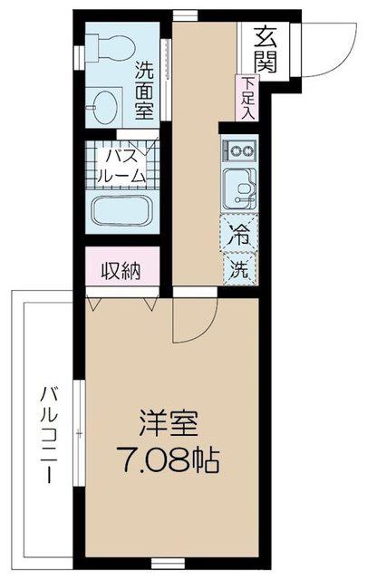 NSGATE五反野TWO(1K/3階)の間取り写真
