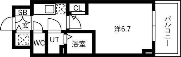 IW RESIDENCE大阪CREST TAPP(1K/5階)の間取り写真