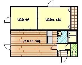 さくらMS II(2LDK/2階)の間取り写真