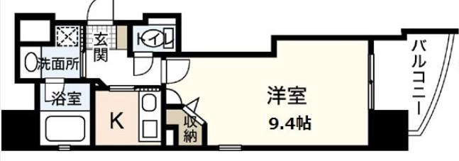 LUTELLA DANBARA(1K/6階)の間取り写真