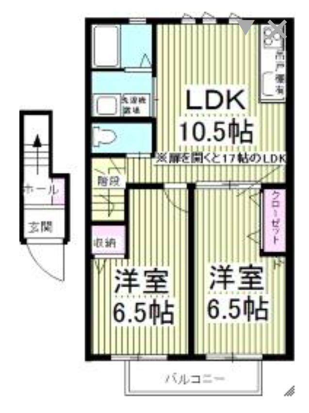 TERRACE RISTORO(2LDK/2階)の間取り写真