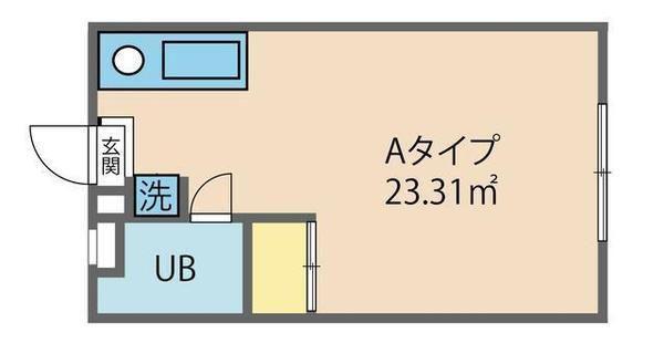 ポルシェ中山町(ワンルーム/1階)の間取り写真