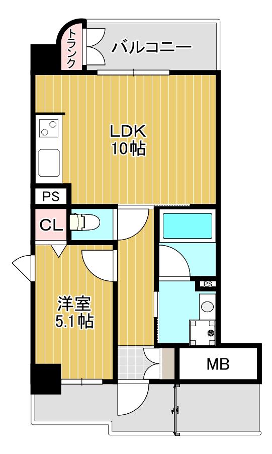 ふぁみゆ日本橋II(1LDK/3階)の間取り写真
