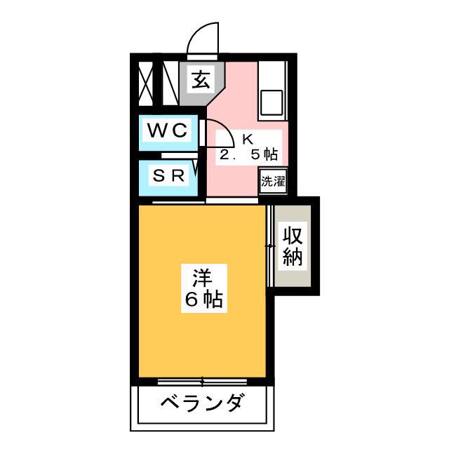 ヌーヴェル南林間(1K/3階)の間取り写真