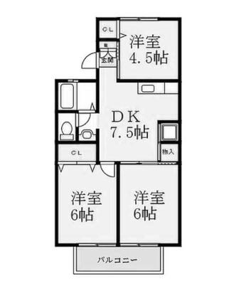 セジュールトヨダ(3DK/1階)の間取り写真