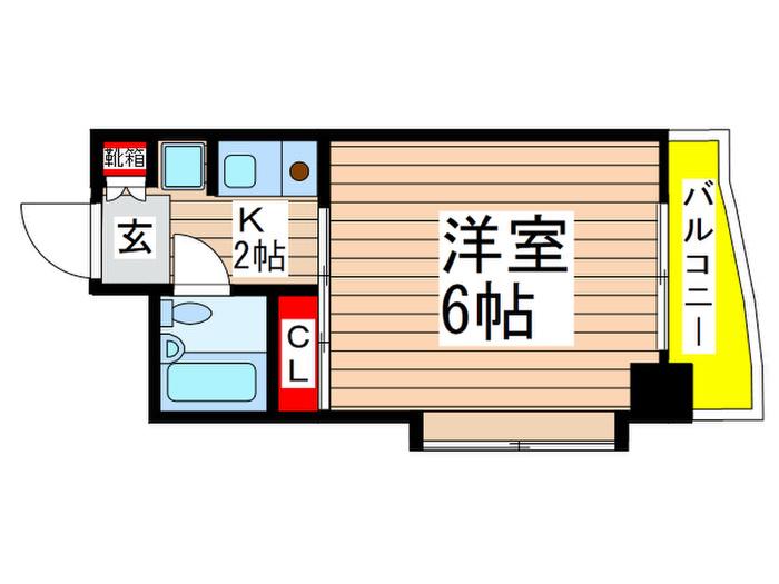 ベルシェ船橋ラマージュ(1K/5階)の間取り写真