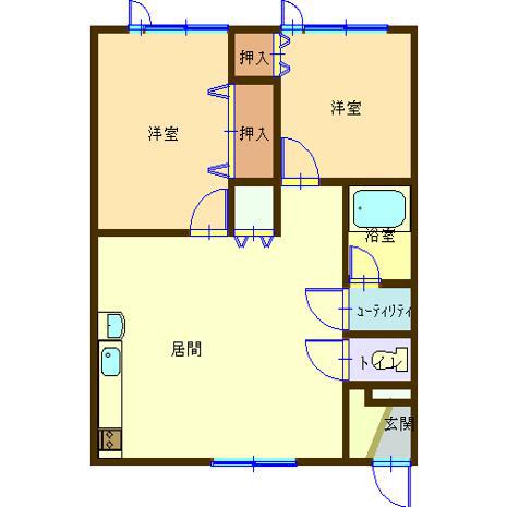 SSコーポ(2LDK/3階)の間取り写真