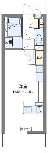 ミランダキャトル(ワンルーム/1階)の間取り写真