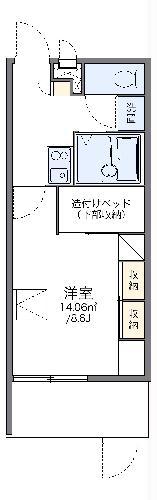 レオパレスコンフォール石橋B(1K/1階)の間取り写真