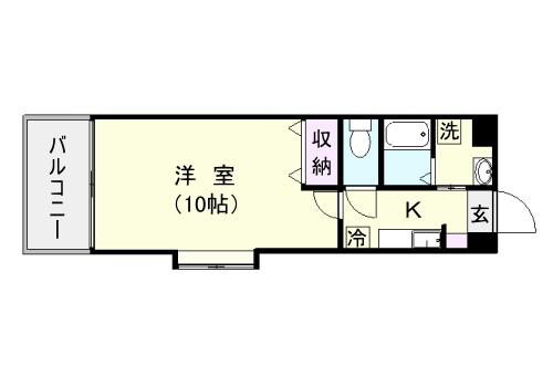 グランセーヌ二軒茶屋(1K/5階)の間取り写真