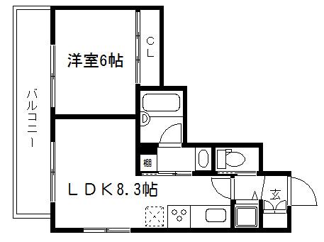 モナド MONADO(1LDK/3階)の間取り写真