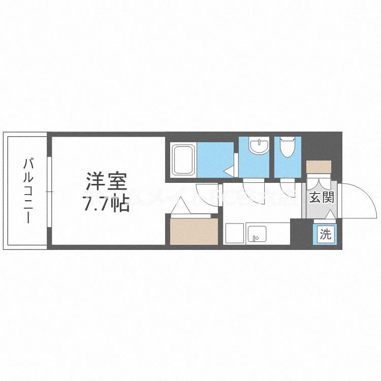 ラピーヌ南堀江レジデンス(1K/4階)の間取り写真