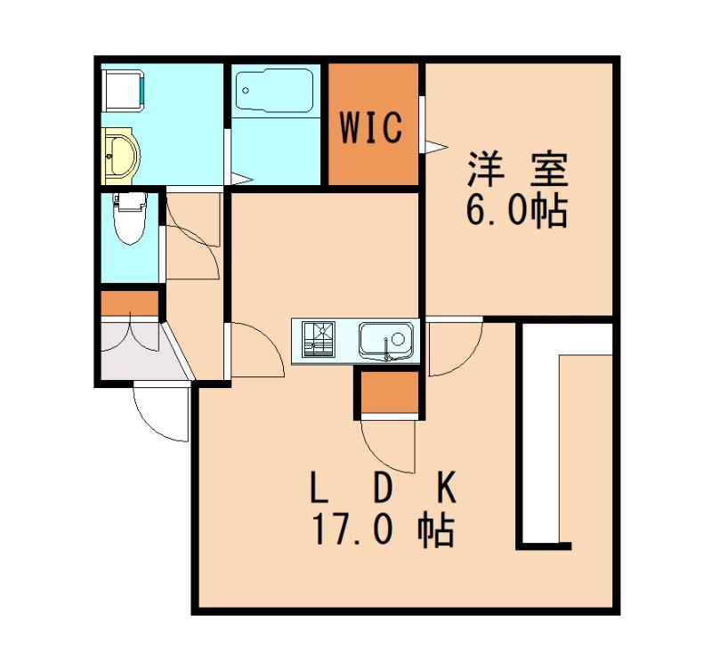 グランフォーレ(1LDK/1階)の間取り写真