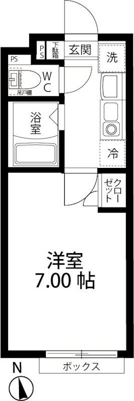 ベルガーデン常盤台IV(1K/2階)の間取り写真
