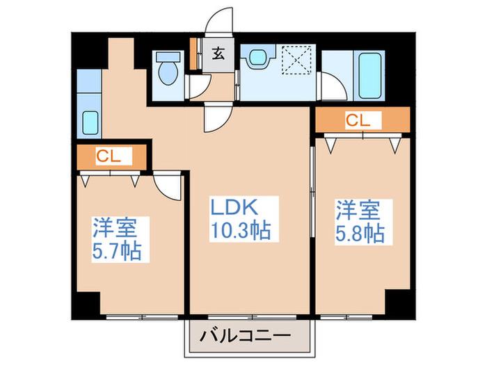 TRES MADERA(2LDK/6階)の間取り写真