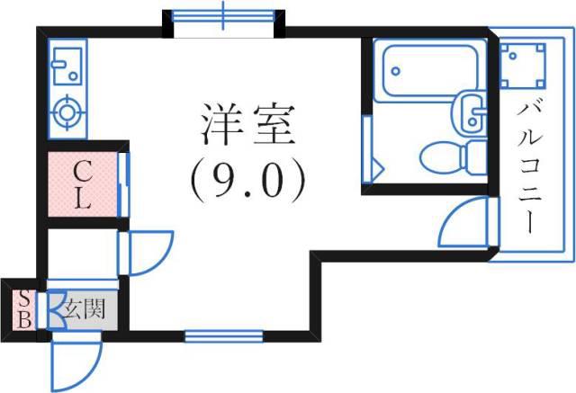 メゾンドゥロイ(ワンルーム/4階)の間取り写真