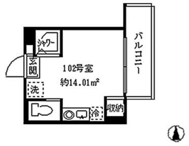 ソフィア鷺宮II(ワンルーム/1階)の間取り写真