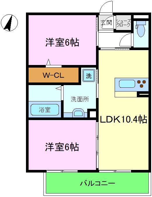 SOURIRE ENSEMBLE(1LDK/3階)の間取り写真