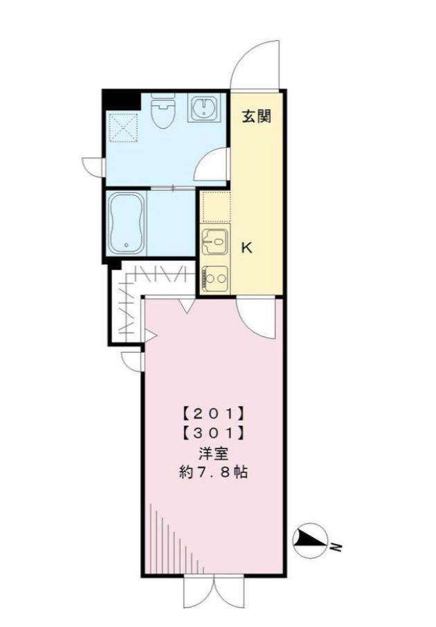 LAPIS COURT YOTSUYA ラピスコートヨツヤ(1K/3階)の間取り写真