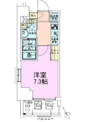 門前仲町レジデンス参番館(1K/13階)の間取り写真